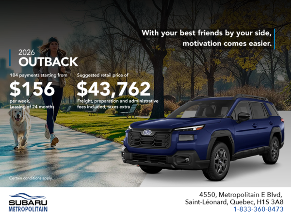 Get the 2026 Outback today!