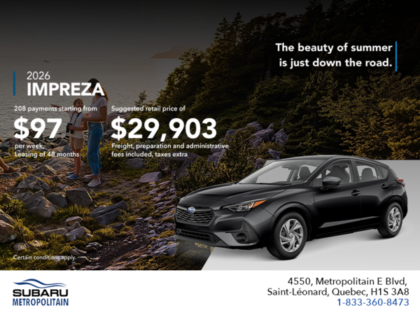 Get the 2026 Impreza!