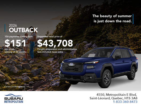 Get the 2026 Outback today!