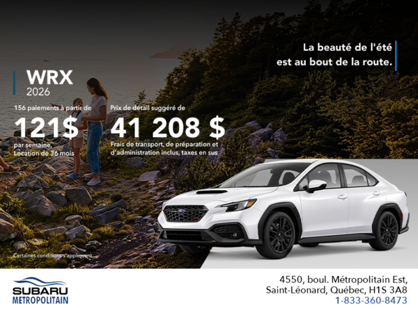 Procurez-vous la WRX 2026!