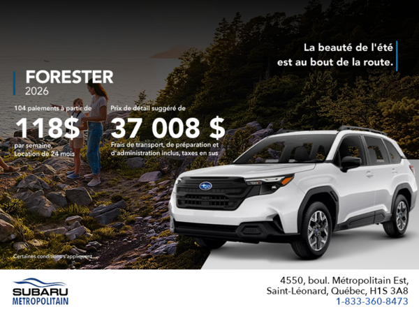 Procurez-vous le Forester 2026!
