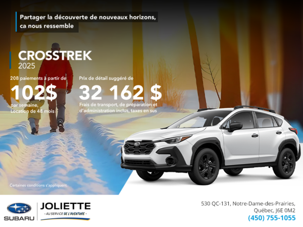 Procurez-vous le Crosstrek 2025!