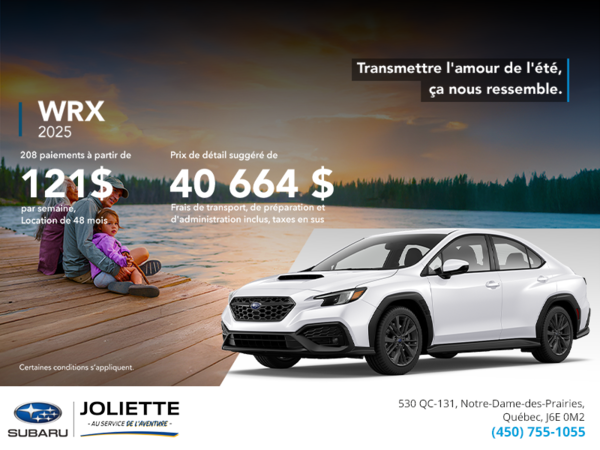 Procurez-vous la WRX 2025!