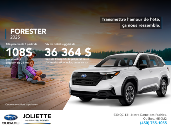 Procurez-vous le Forester 2025!