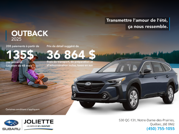 Procurez-vous le Outback 2025!