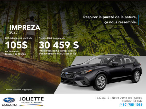 Procurez-vous la Impreza 2025!