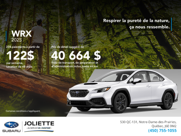 Procurez-vous la WRX 2025!