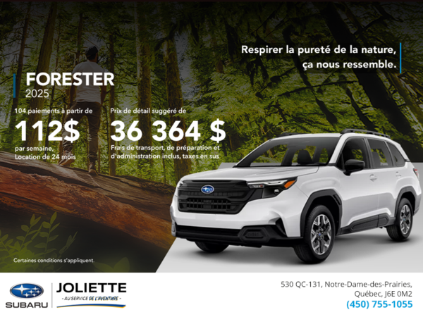 Procurez-vous le Forester 2025!