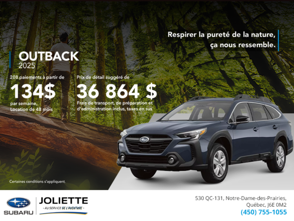 Procurez-vous le Outback 2025!