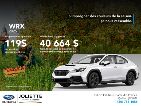 Procurez-vous la WRX 2025!