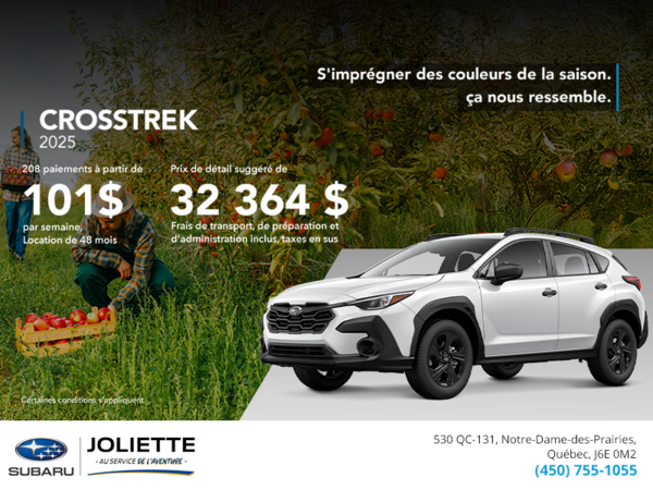 Procurez-vous le Crosstrek 2025!