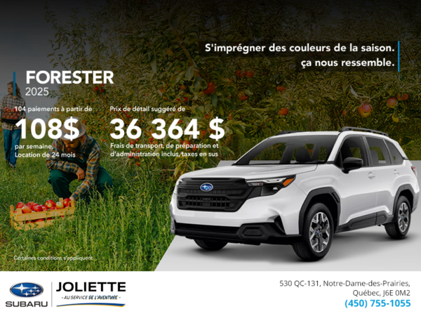 Procurez-vous le Forester 2025!