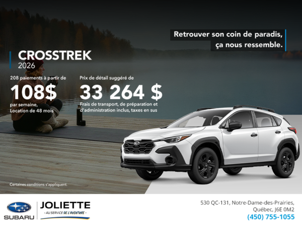 Procurez-vous le Crosstrek 2026!
