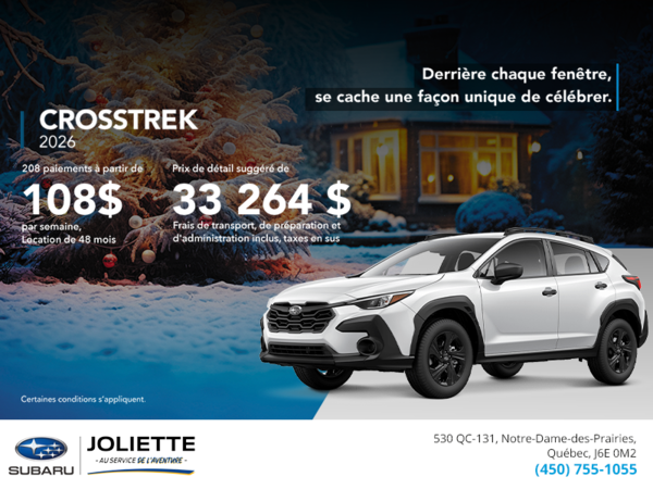 Procurez-vous le Crosstrek 2026!