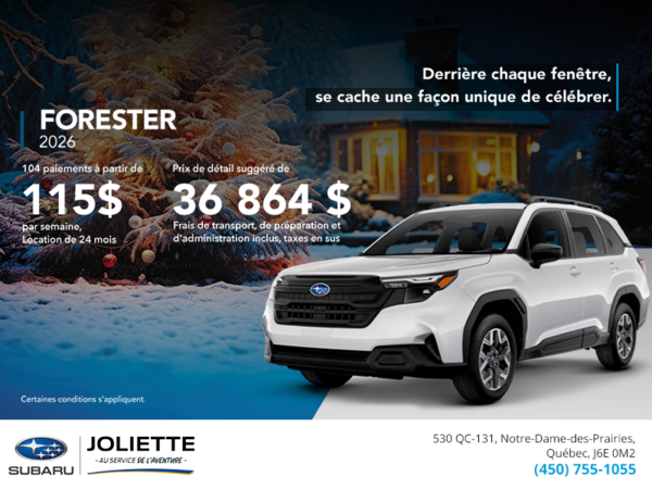 Procurez-vous le Forester 2026!