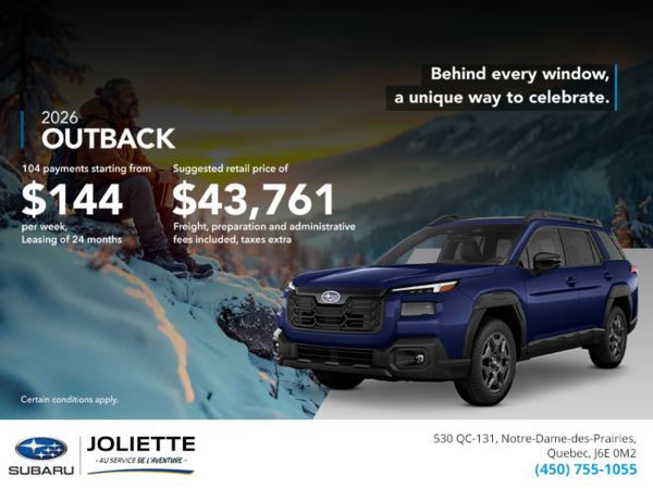 Get the 2026 Outback today!