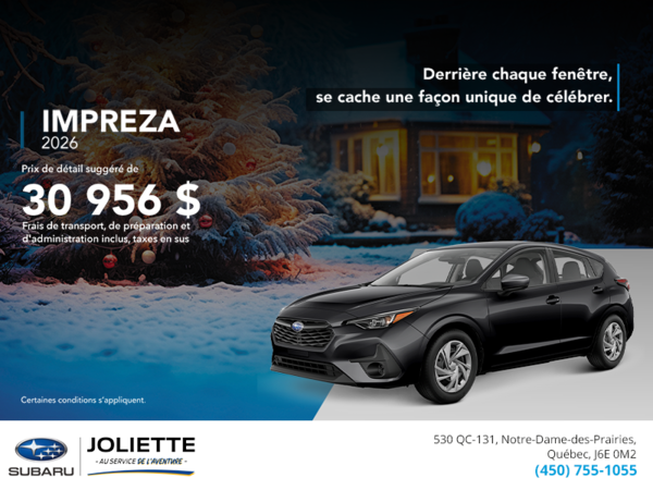 Procurez-vous la Impreza 2026!