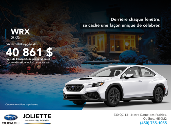 Procurez-vous la WRX 2025!