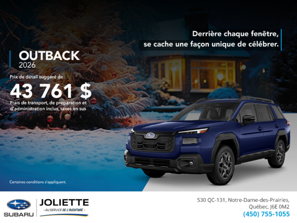 Procurez-vous le Outback 2026!