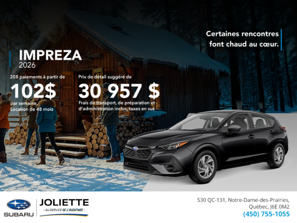 Procurez-vous la Impreza 2026!
