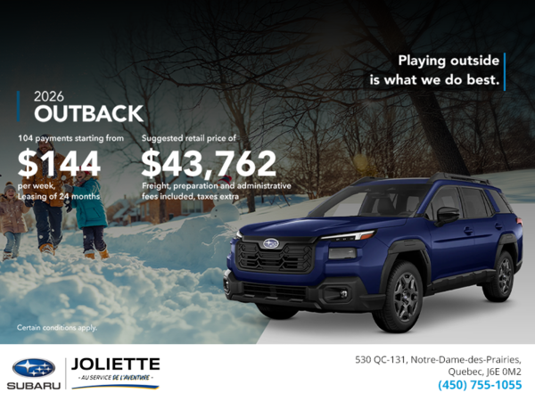 Get the 2026 Outback today!