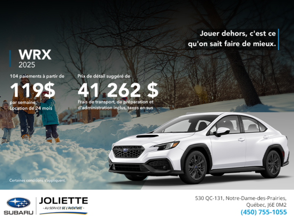 Procurez-vous la WRX 2026!