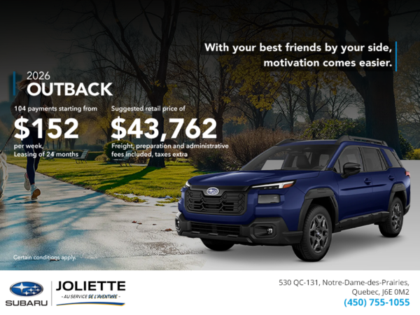 Get the 2026 Outback today!