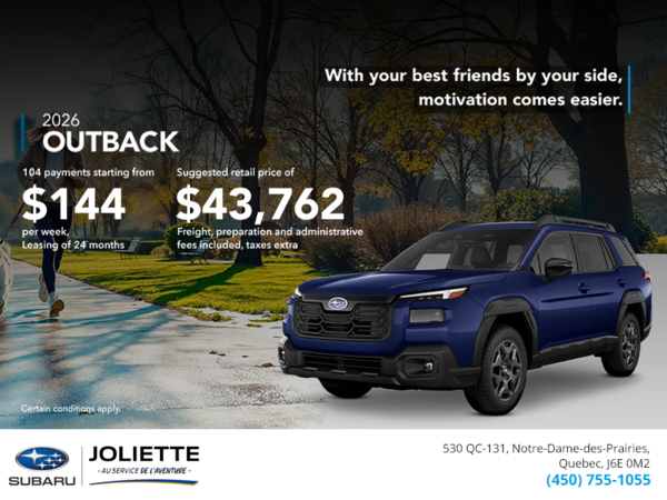 Get the 2026 Outback today!