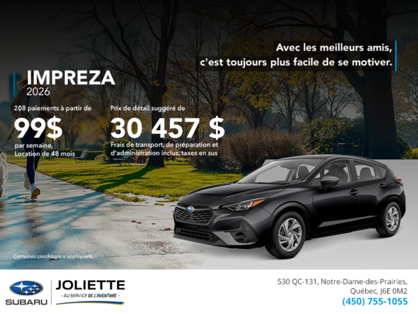 Procurez-vous la Impreza 2026!