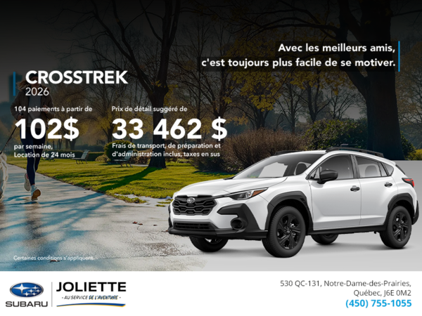 Procurez-vous le Crosstrek 2026!