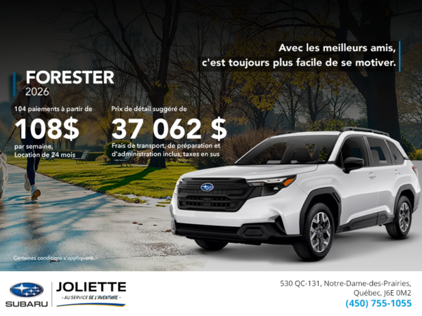 Procurez-vous le Forester 2026!