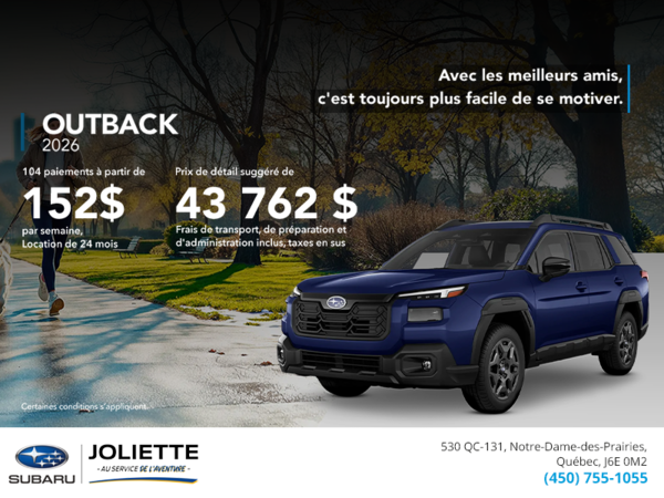 Procurez-vous le Outback 2026!