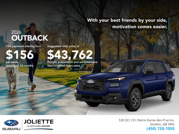 Get the 2026 Outback today!