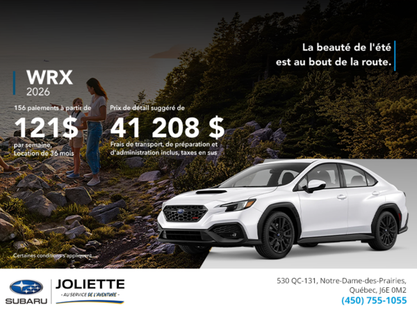 Procurez-vous la WRX 2026!