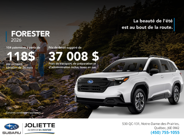 Procurez-vous le Forester 2026!