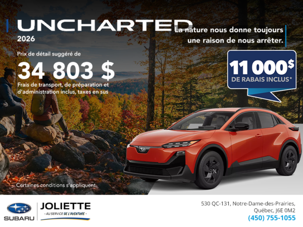 Subaru Uncharted 2026