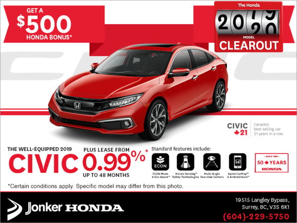 Lease the 2019 Honda Civic Today!