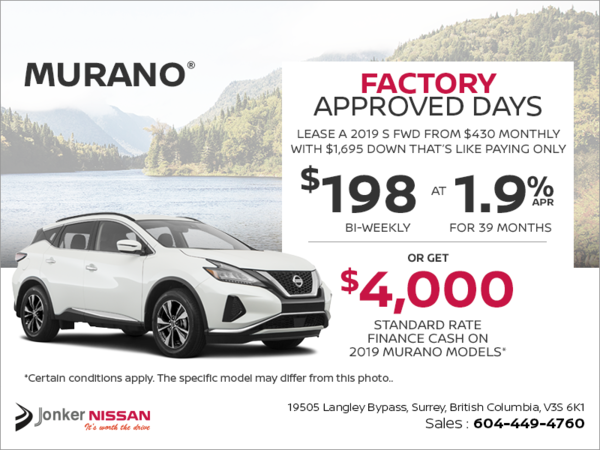 Get the 2019 Murano Today!