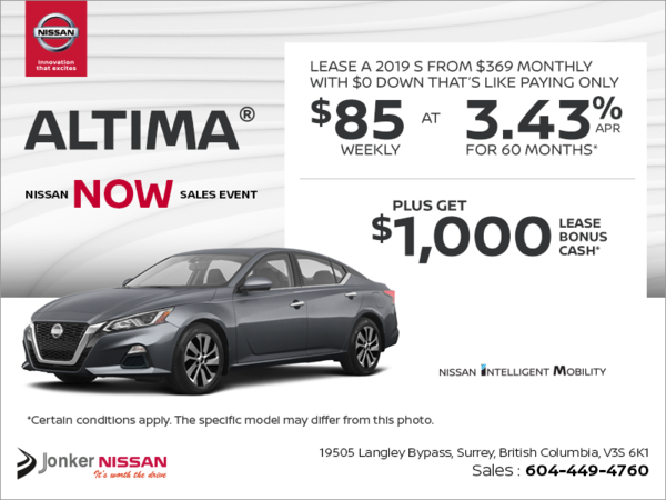 Get the 2019 Nissan Altima Today!