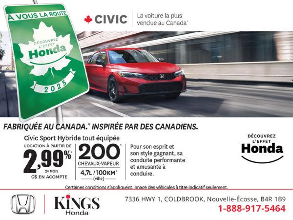 Obtenez la Honda Civic hybride 2025!