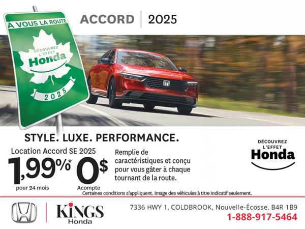 Obtenez le Honda Accord 2025 !