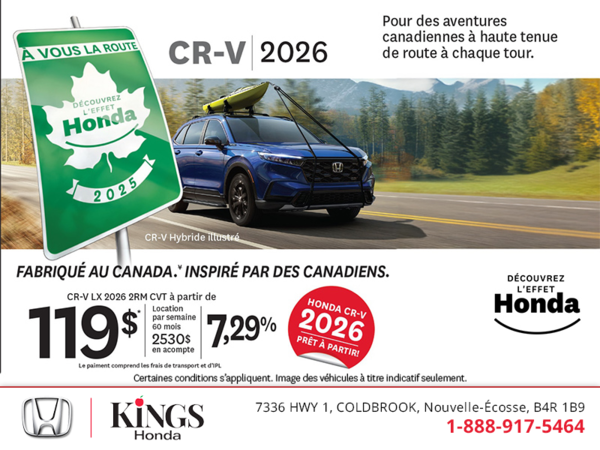 Obtenez le Honda CR-V 2026 !