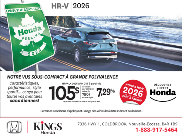 Obtenez le Honda HR-V 2026 !