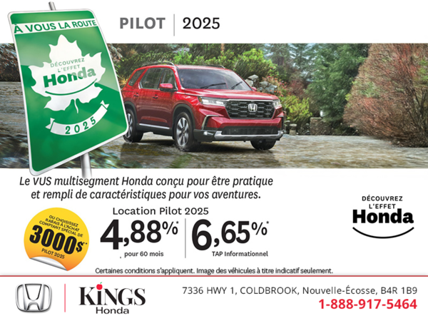 Obtenez le Honda Pilot 2025 !