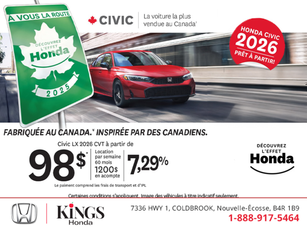 Obtenez la Honda Civic 2025!