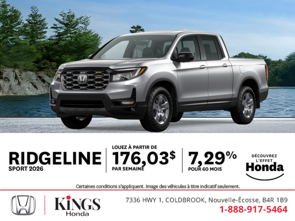Obtenez le Honda Ridgeline 2026 !