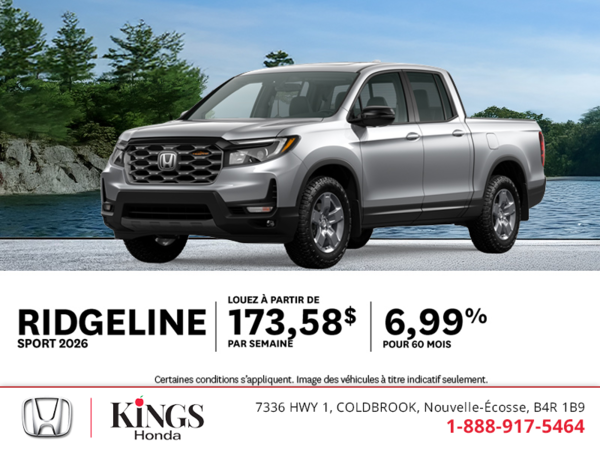 Obtenez le Honda Ridgeline 2026 !