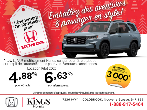 Obtenez le Honda Pilot 2025 !