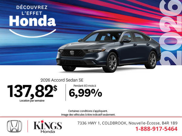 Obtenez le Honda Accord 2026 !