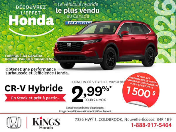 Obtenez le Honda CR-V hybride 2026 !